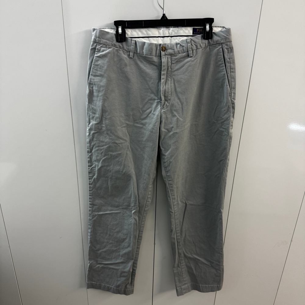 Polo Ralph Lauren Stretch Classic Fit Chino Pants Grey 34/32 Mens Trousers